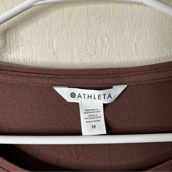Athleta Brown Ruched Long Sleeve Active Athletic Cropped Top - Picture 3 of 5